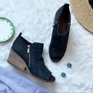 Lucky Brand Leather Peep Toe Booties  Size 6.5